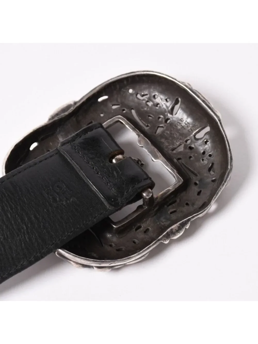 Chrome Hearts Celtic Center Bar Belt 925 Sterling Silver Leather 32